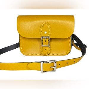 The Learher Satchel co. Mini Yellow Hipster Leather Crossbody Bag NEW
